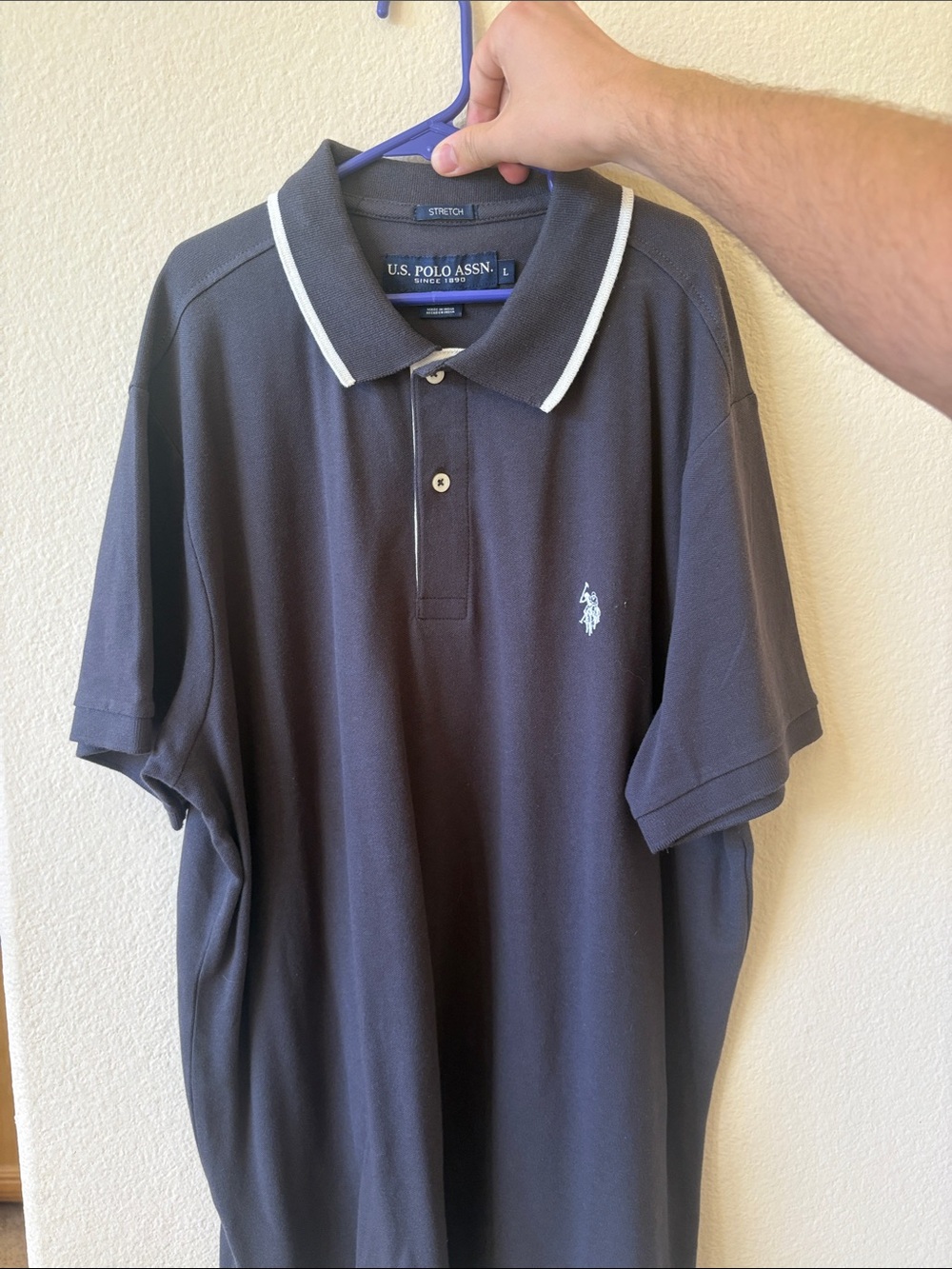 U.S. Polo Assn. Navy Polo with White Contrast Trim